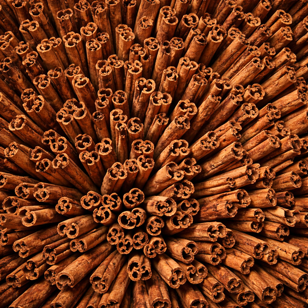 Plan sur des centaines de bâtons de cannelle