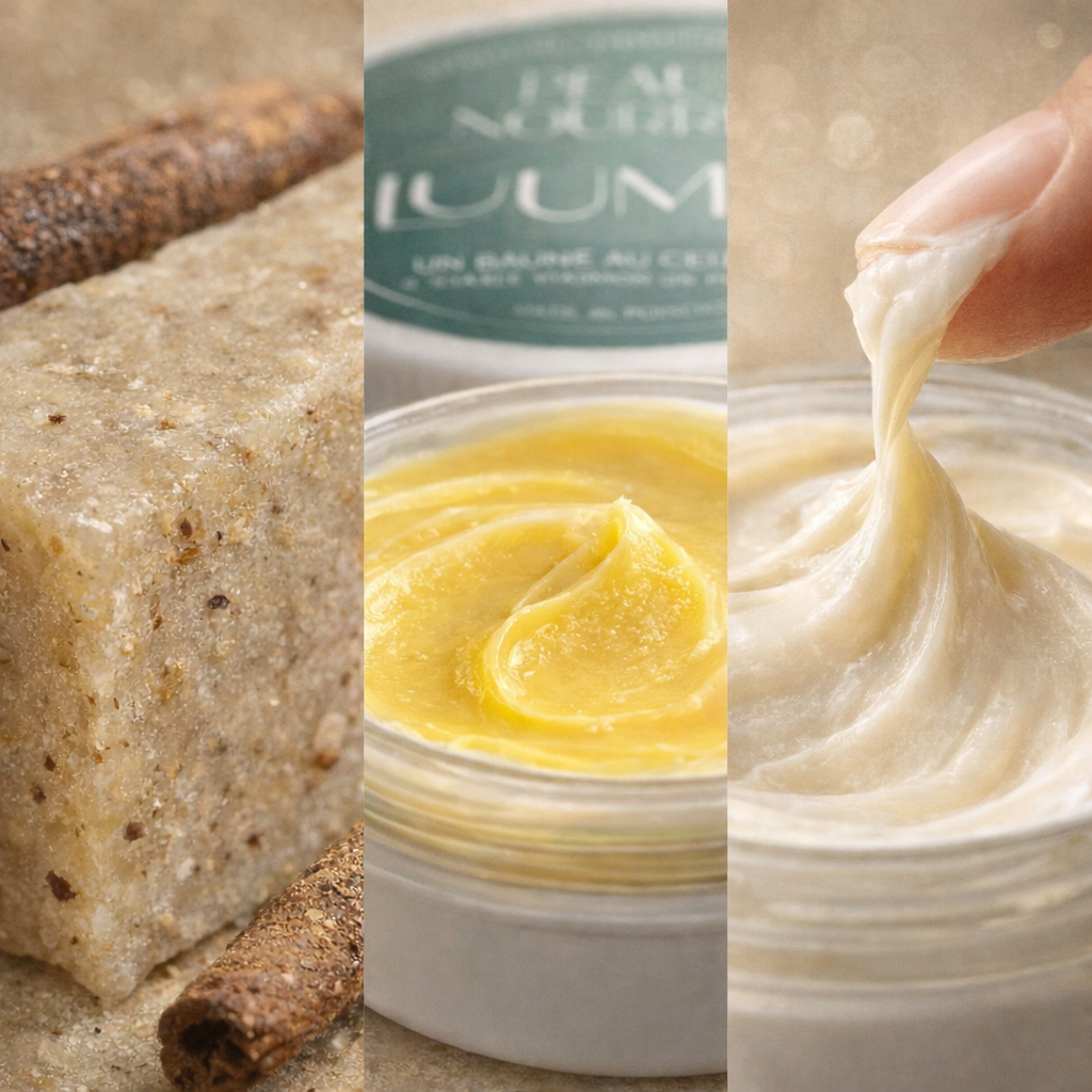 Textures de pres des 3 produits du pack rituel