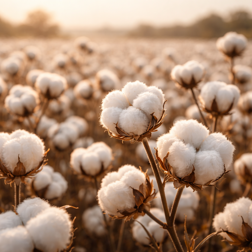 image d'un champ de fleurs de coton